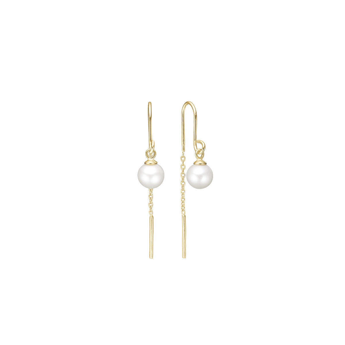 Aagaard - 8 kt guld ørehængere med perle - Model: 1670-G8-21