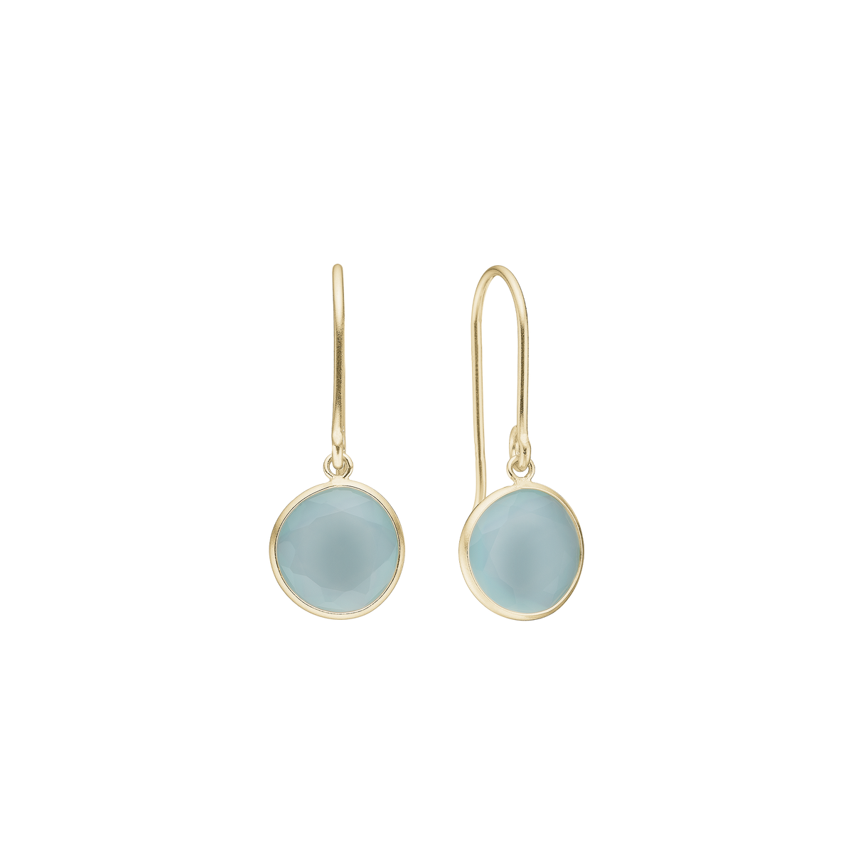 Aagaard - Ørehænger i forgyldt med blå kalcedon "Aqua" - Model: 1670-S-G50
