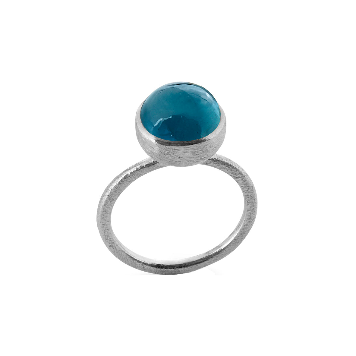 Køb Susanne Friis Bjørner - Ring sølv m. London Blue krystal 10 mm - Modelnr.: SFB-1678-1-174 hos Guldsmed Smeds