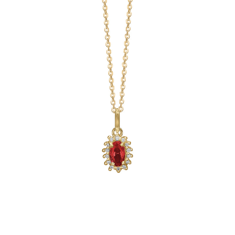 Køb Aagaard - Halskæde 8 kt, rubin og diamanter  - Model: 1680-G8-23-45 hos Guldsmed Smeds