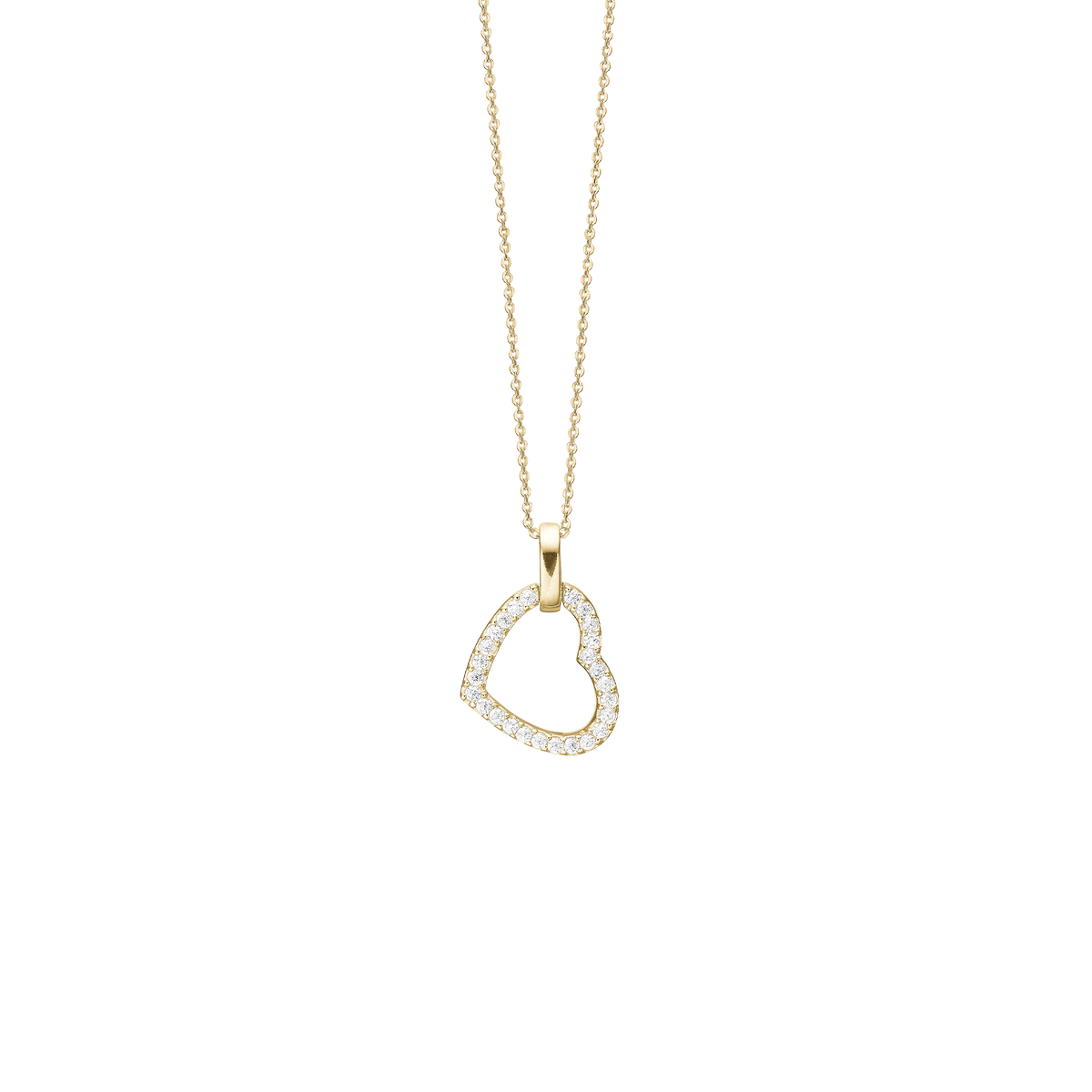 Aagaard - Halskæde forgyldt "CZ Heart" - Model: 1680-S-G71-45