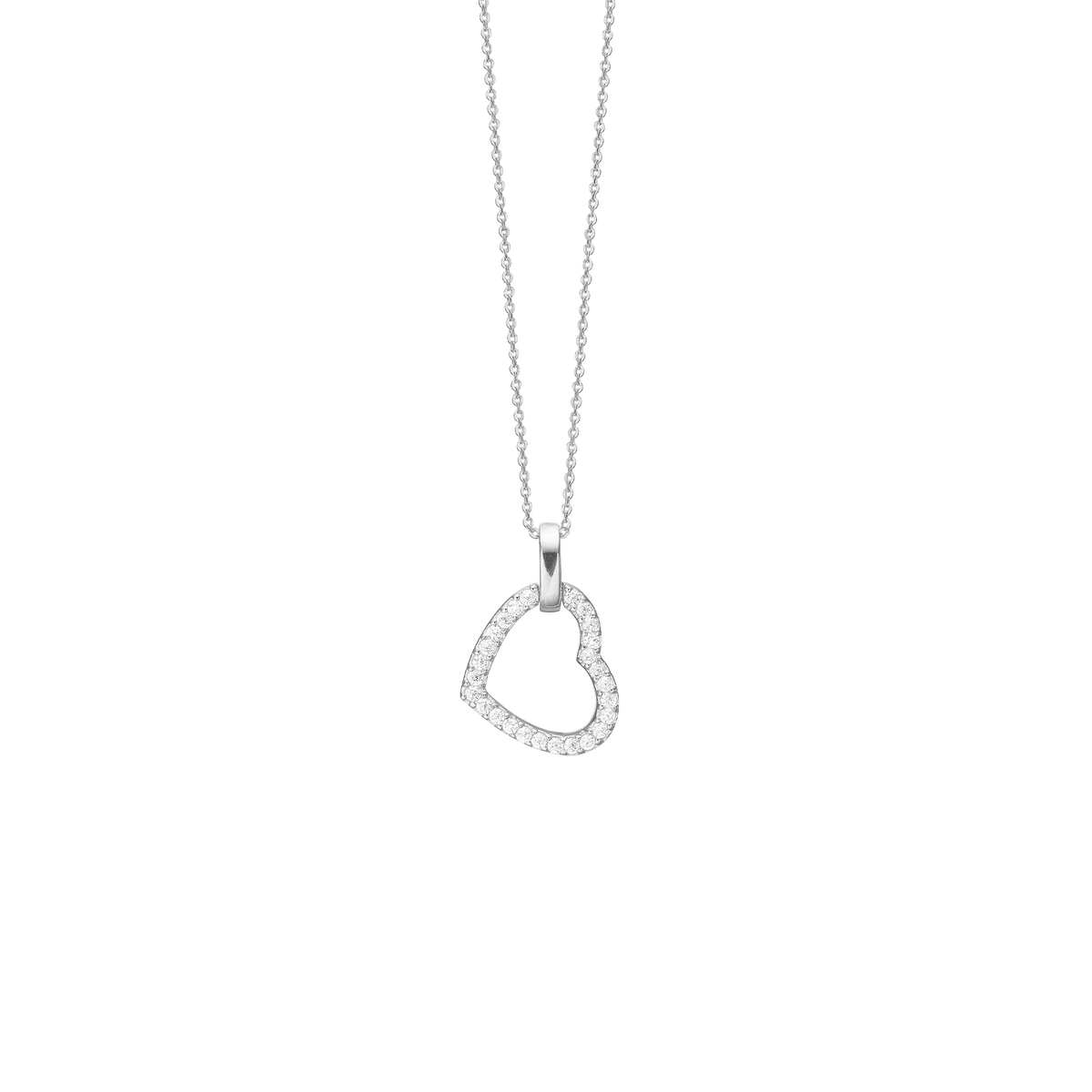 Aagaard - Halskæde sølv "CZ Heart" - Model: 1680-S-S71-45