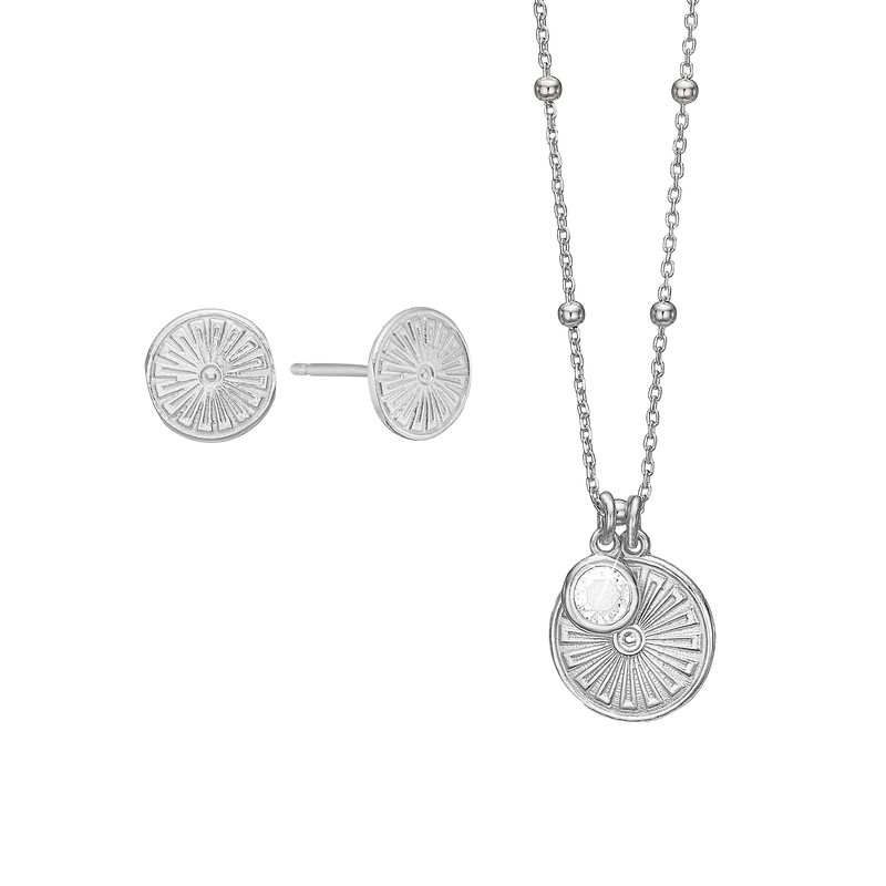 Aagaard - Kranz & Ziegler smykkesæt, Sunshine Coin, sølv - Model: 1685-KZ-S02