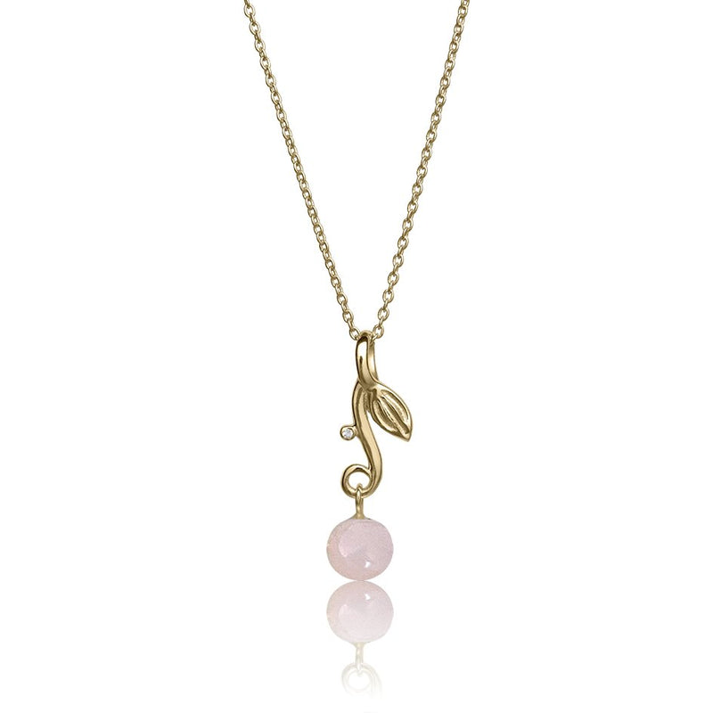 Køb ByKjaergaard - Fairytale kæde i 18 karat guldbelagt sølv med rosa kalcedon og hvid topas - Model: sfang0886wtrc hos Guldsmed Smeds