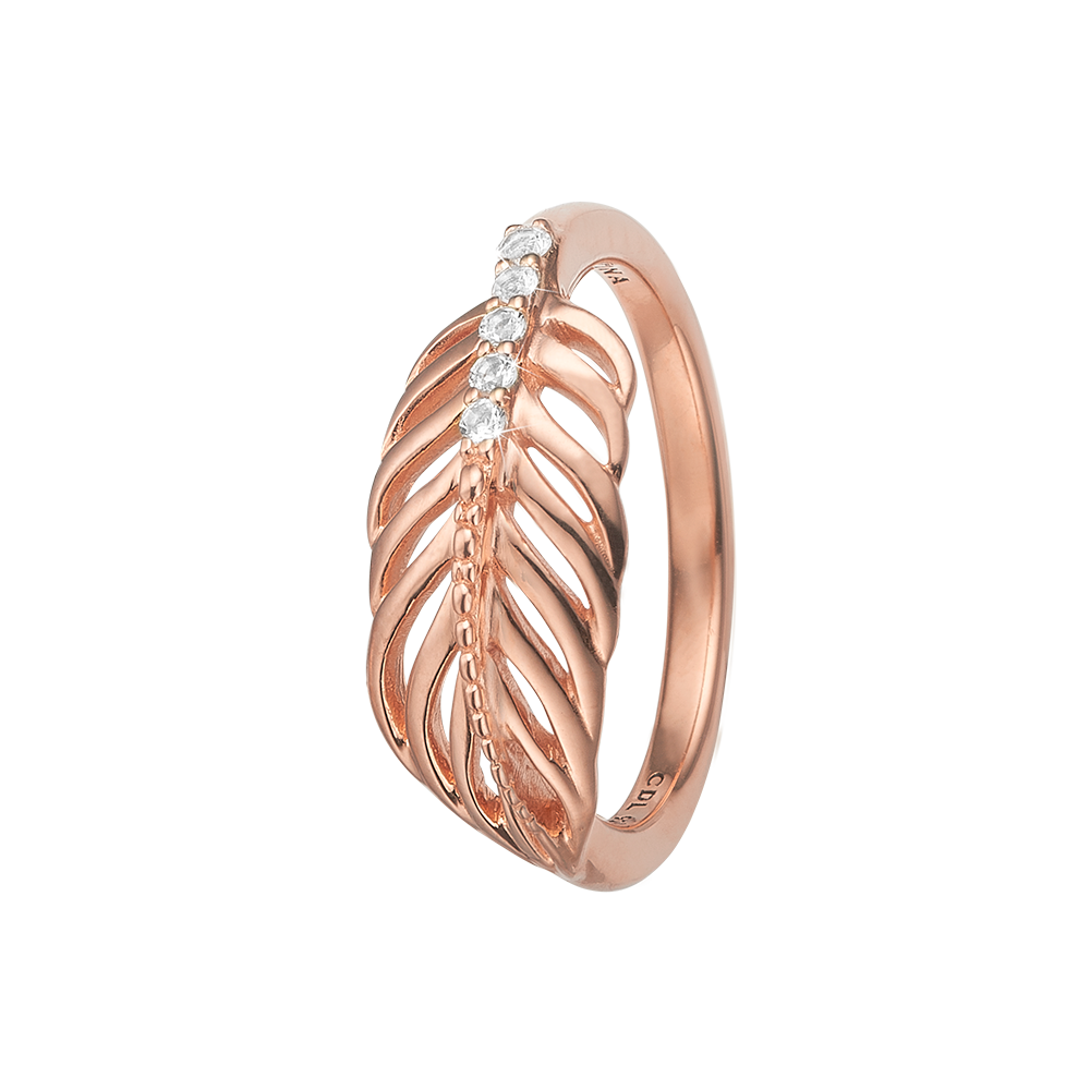 Køb Christina jewelry & watches - Ring, Feather, Rosa forgyldt sølv - Model: 800-2.15.C hos Guldsmed Smeds