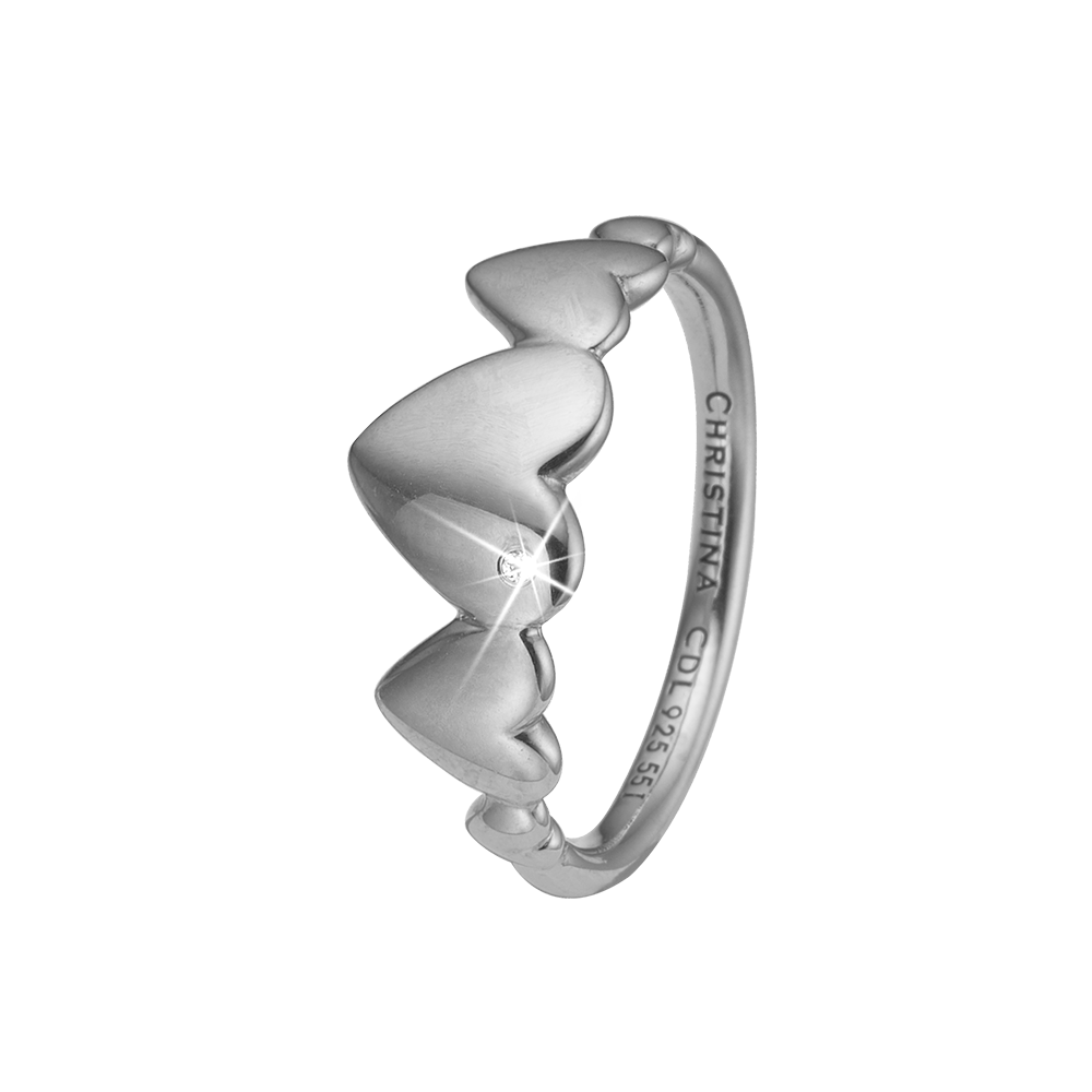 Køb Christina Jewelry - Hearts for ever sølvring - dessin 800-2.18.A hos Guldsmed Smeds