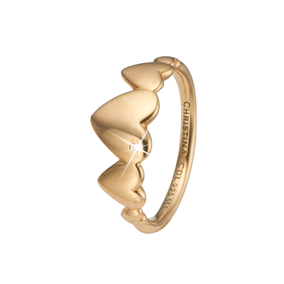 Køb Christina jewelry & watches - Ring, Hearts for Ever, Forgyldt sølv - Model: 800-2.18.B hos Guldsmed Smeds