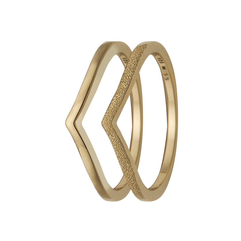 Køb Christina Jewelry - Ring, Double Mountains, goldpl silver - Model: 800-2.21.B hos Guldsmed Smeds