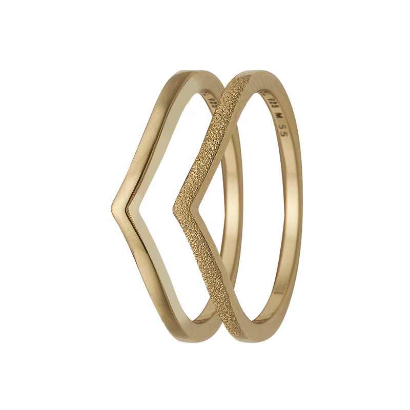 Køb Christina Jewelry - Ring, Double Mountains, goldpl silver - Model: 800-2.21.B hos Guldsmed Smeds