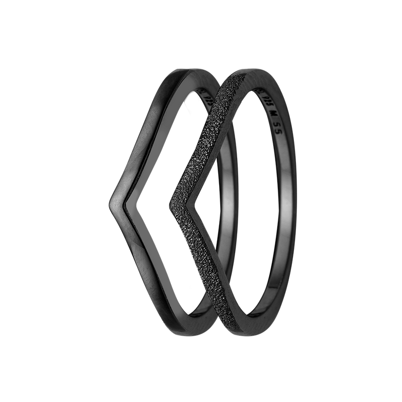 Køb Christina Jewelry - Ring, Double Mountains, black ruth - Model: 800-2.21.D hos Guldsmed Smeds