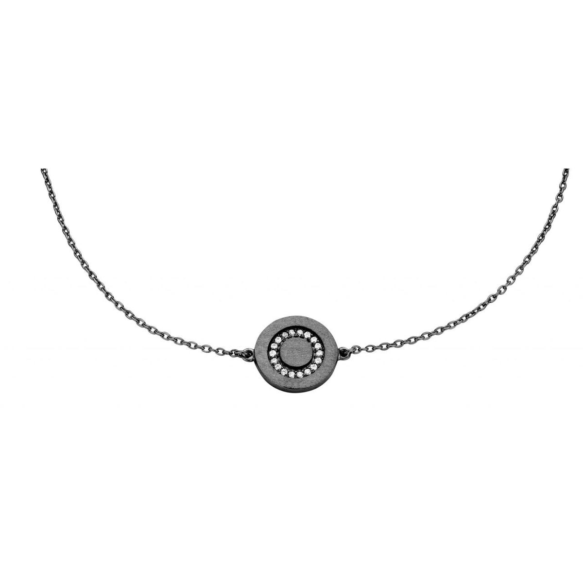 Køb SPIRIT ICONS - IRIS , ARMBÅND I SORT RHODINERET SØLV MED HVID ZIRKON - MODEL: 20103 hos Guldsmed Smeds