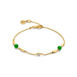 Spirit Icons - CORNELIA, armbånd i forgyldt sølv med grønne sten og zirkoner - Model: 20482