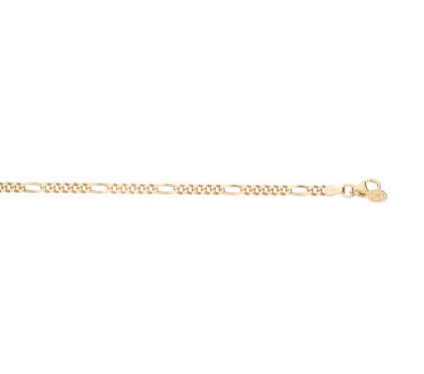 Køb L&G - Ankelkæde, sølv forgyldt 3mm figaro, længde 25+3 cm - Model: 209990 hos Guldsmed Smeds