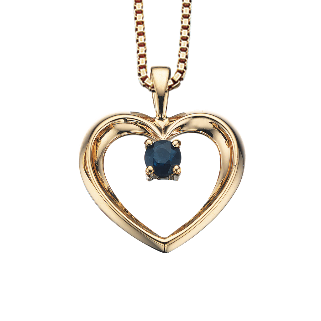 Køb Scrouples - 14 kt. guld vedhæng m. safir, sølv forgyldt kæde - Model nr.: 210105 hos Guldsmed Smeds