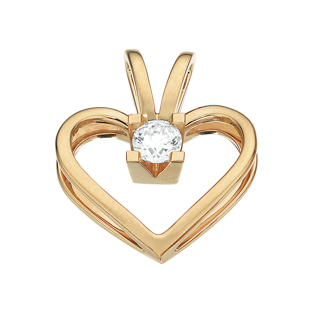 Køb Scrouples - Kleopatra hjerte vedhæng, med 0,25 ct. H-W/SI 14 kt rødguld- Model: 2125,25 hos Guldsmed Smeds
