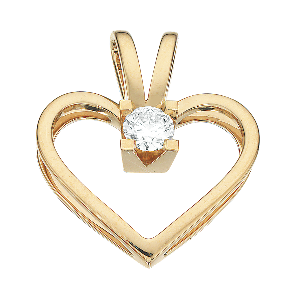Køb Scrouples - Kleopatra hjerte vedhæng, med 0,30 ct. H-W/SI 14 kt rødguld- Model: 2125,30 hos Guldsmed Smeds