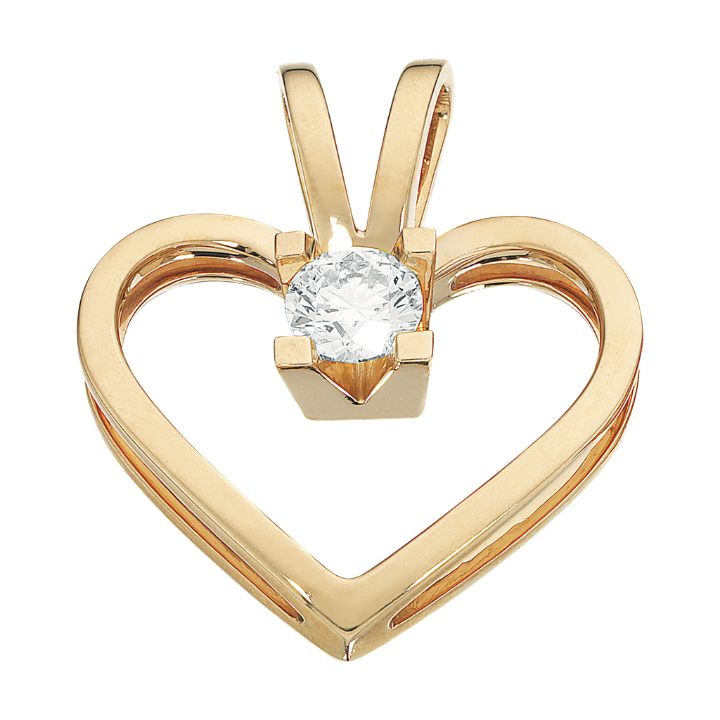 Køb Scrouples - Kleopatra hjerte vedhæng, med 0,40 ct. H-W/SI 14 kt rødguld- Model: 2125,40 hos Guldsmed Smeds