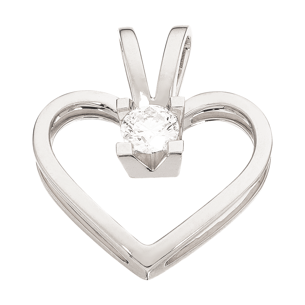 Køb Scrouples - Kleopatra diamant hjerte vedhæng med 0,40ct w/si 14 kt. hvidguld - Modelnr.: 2126,40 hos Guldsmed Smeds