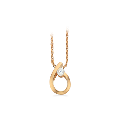 Scrouples - 8 karat guld vedhæng med syntetisk zirkon - Model: 213013