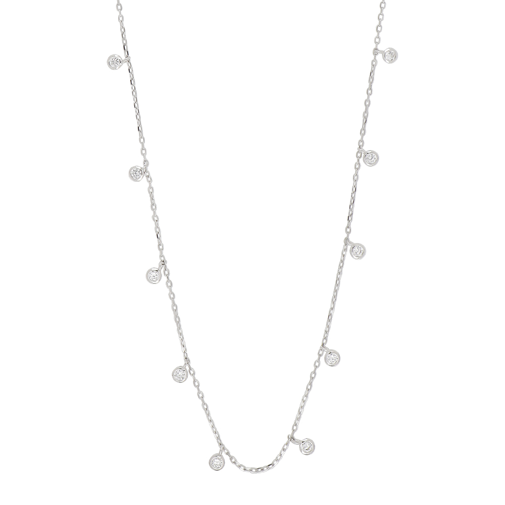 Køb JOANLI - GIANOR rhd. sølv halskæde m. hvide cz - 42+3cm - Model nr.: 245 153 hos Guldsmed Smeds