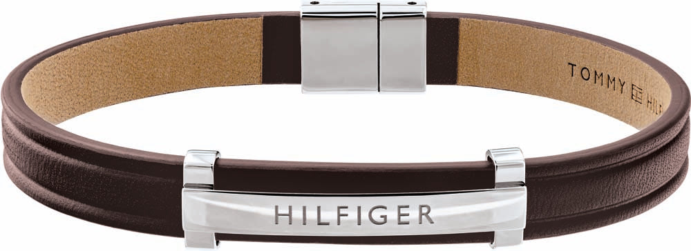 Køb Tommy Hilfiger - Herre læder armbånd, brun, stål LÅS - Model: 2790159 hos Guldsmed Smeds