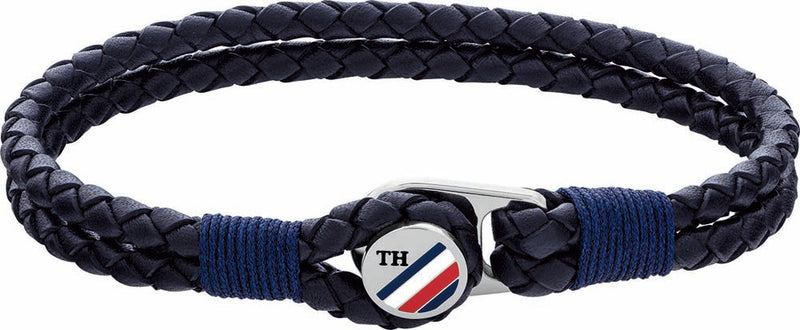 Køb Tommy Hilfiger - Blåt flettet læder armbånd - Model: 2790221 hos Guldsmed Smeds