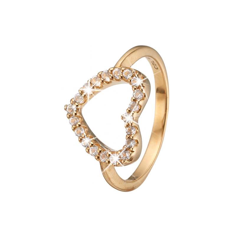 Køb Christina Jewelry - Ring, Topaz Heart, goldpl silver - Model: 800-3.21.B hos Guldsmed Smeds