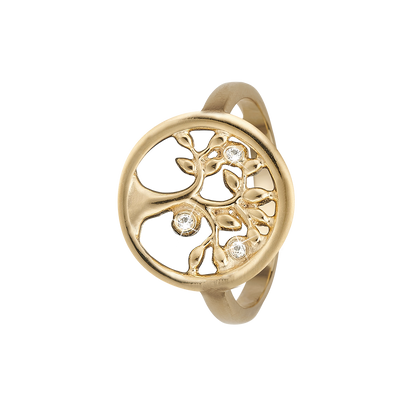 Køb Christina Jewelry - Ring, Tree of Life, goldpl silver - Model: 800-3.23.B hos Guldsmed Smeds