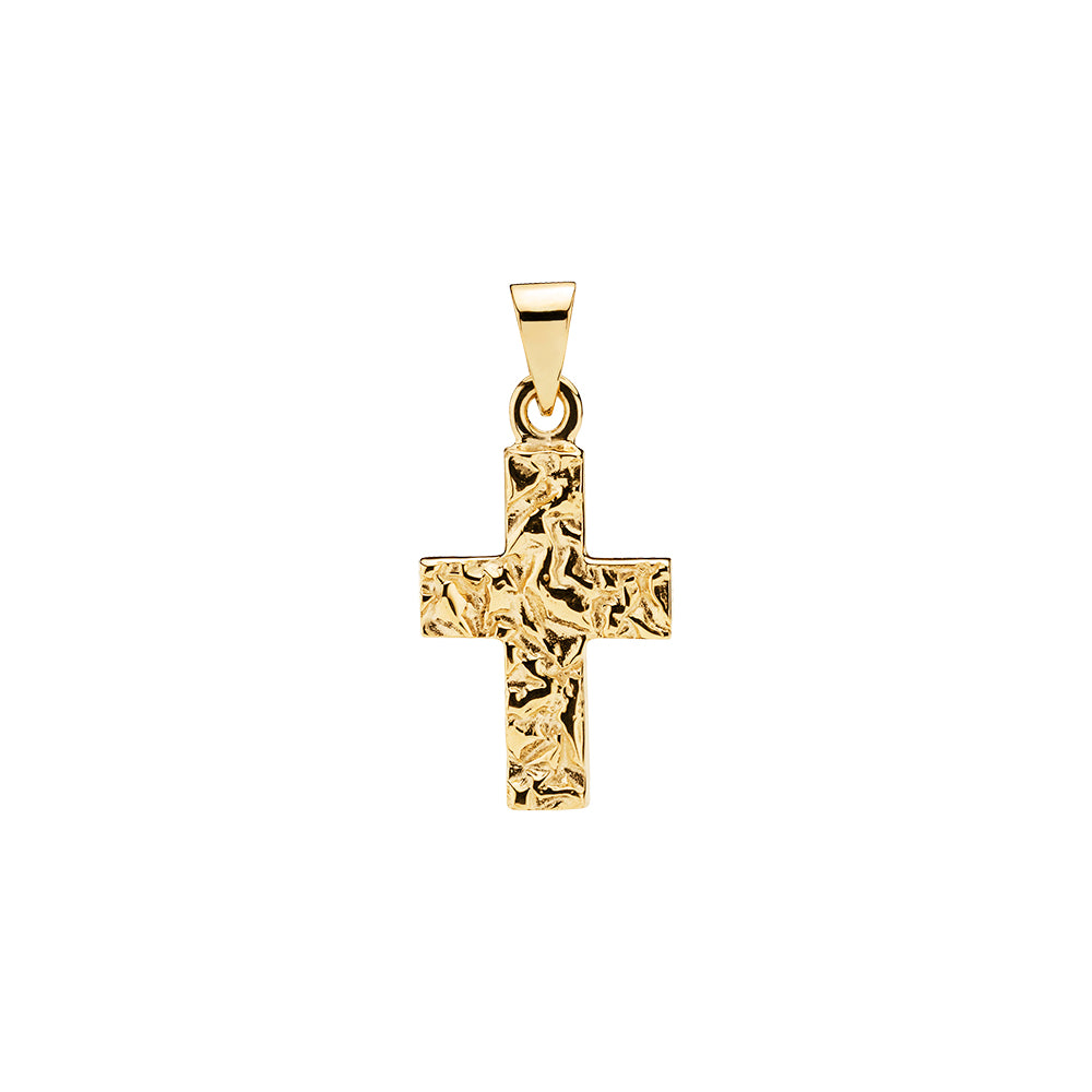 Køb Lund of Copenhagen - 8 kt kors - rustik overflade - 16x10 mm - Model Nr.: 3061041 hos Guldsmed Smeds