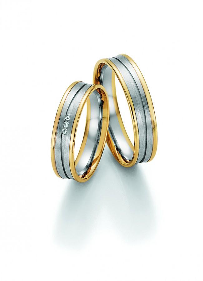 Køb BN - Vielses- og forlovelsesringe i guld med en diamant - Modelnr.: 32170-050/32180-050 hos Guldsmed Smeds