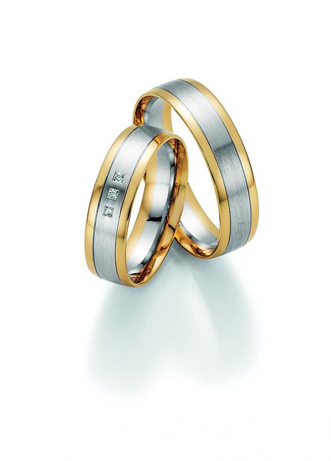 Køb BN - Vielses- og forlovelsesringe i guld med en diamant - Modelnr.: 32070-055/32080-055 hos Guldsmed Smeds
