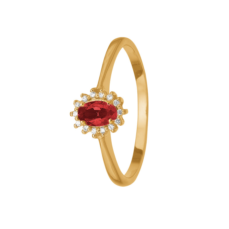 Køb Aagaard - Ring 8 kt, rubin rosetring med 16 diamanter - Model: 1800-G8-14 hos Guldsmed Smeds