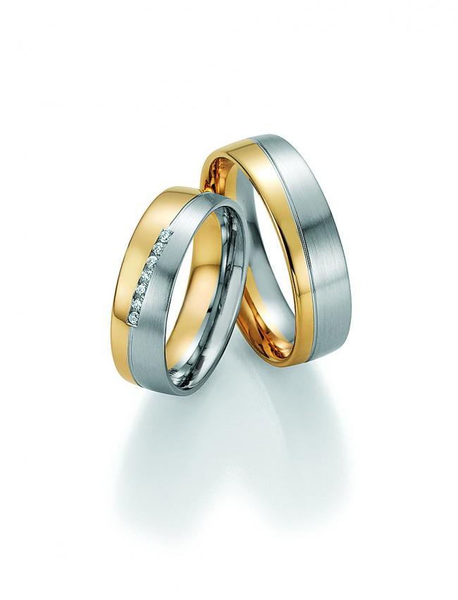 Køb BN - Vielses- og forlovelsesringe i guld med en diamant - Modelnr.: 34170-060/34180-060 hos Guldsmed Smeds