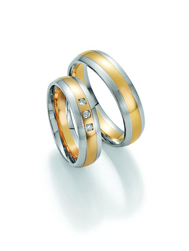 Køb BN - Vielses- og forlovelsesringe i guld med diamant - Modelnr.: 34150-055/34160-055 hos Guldsmed Smeds