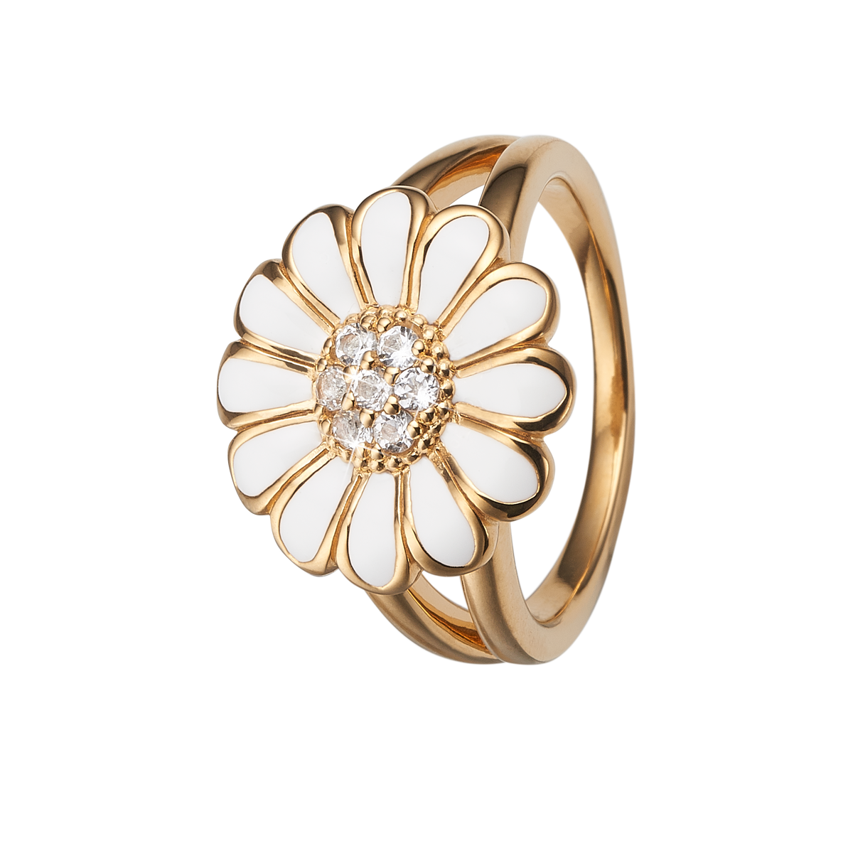 Køb Christina Collect Ring - Topaz big white marguerit, Forgyldt sølv - Modelnr.: 4.6.B hos Guldsmed Smeds
