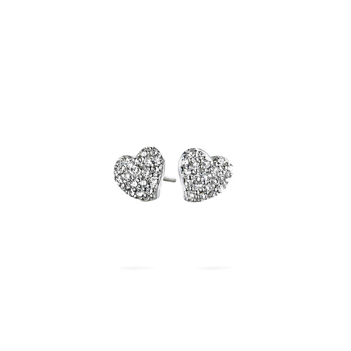 Køb SPIRIT ICONS - GLOWING HEART , ØRESTIK I SØLV MED ZIRKON - MODEL: 40011 hos Guldsmed Smeds