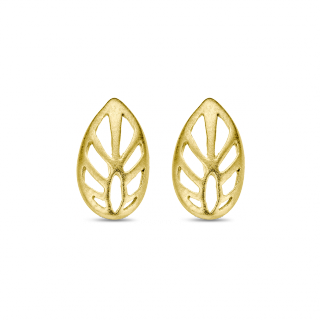 Køb SPIRIT ICONS - LEAF , ØRESTIK I FORGYLDT SØLV  - MODEL: 40022 hos Guldsmed Smeds