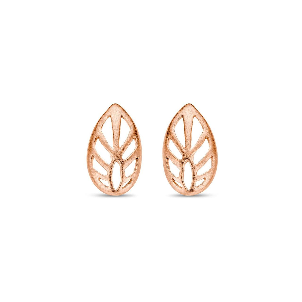 Køb SPIRIT ICONS - LEAF , ØRESTIK I ROSA FORGYLDT SØLV  - MODEL: 40024 hos Guldsmed Smeds