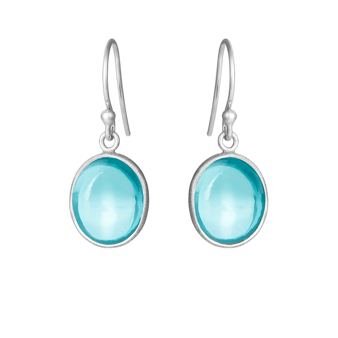Køb Susanne Friis Bjørner - Ørehænger sølv m. 8x10 synt. blå topas - Modelnr.: SFB-4014-1-186 hos Guldsmed Smeds
