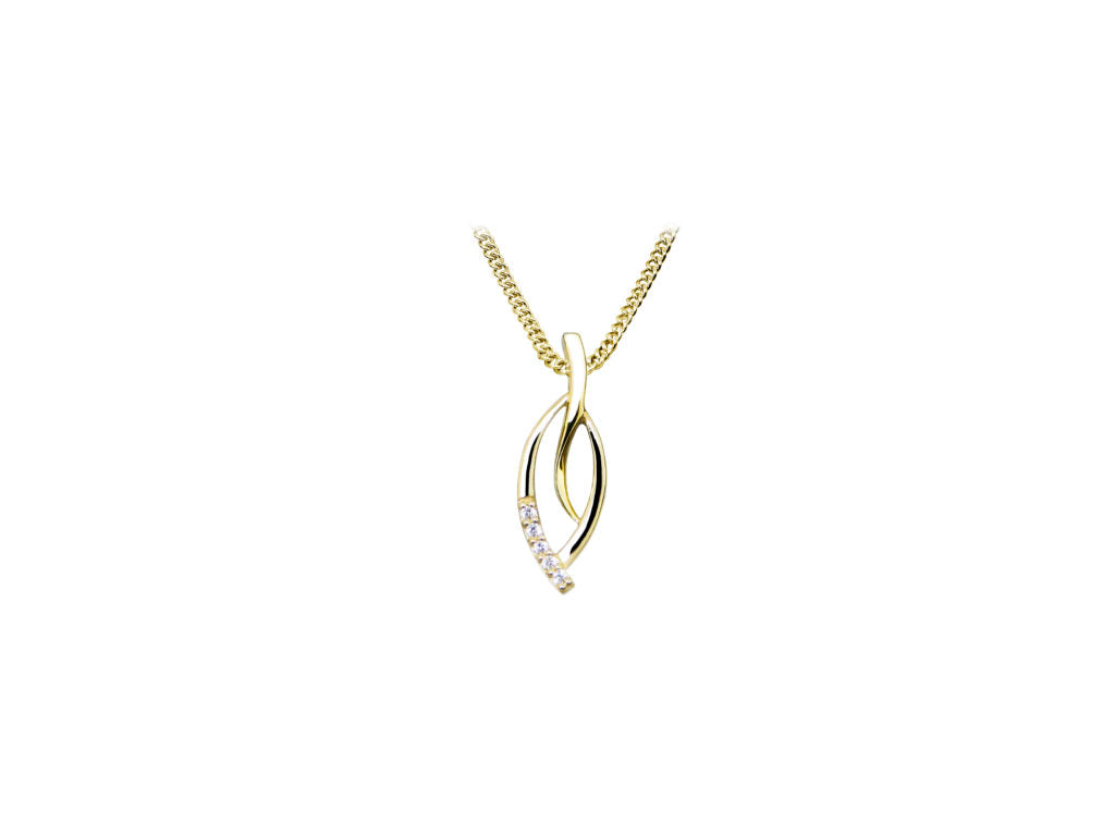Køb L&G - Vedhæng 8kt - blad m. synt. cz  - Modelnr: LG-404104 hos Guldsmed Smeds