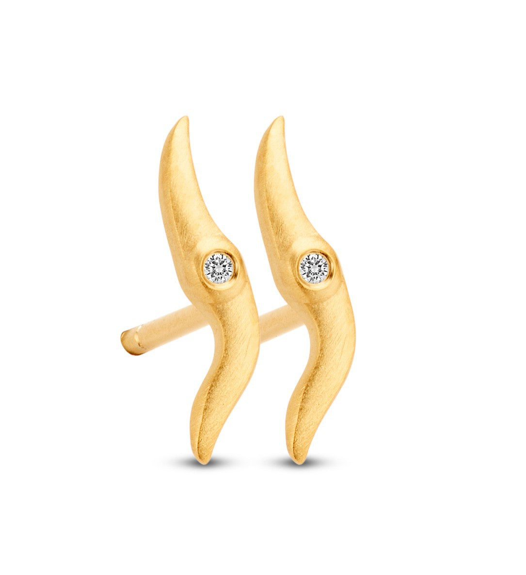 Køb SPIRIT ICONS - WAVE , ØRESTIK I FORGYLDT SØLV MED ZIRKON - MODEL: 40722 hos Guldsmed Smeds
