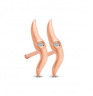 Køb SPIRIT ICONS - WAVE , ØRESTIK I ROSA FORGYLDT SØLV MED ZIRKON - MODEL: 40724 hos Guldsmed Smeds