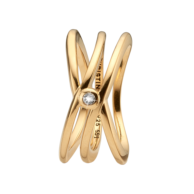 Køb Christina Jewelry - Ring, My One and Only, størrelse 49, goldpl silver - Model: 800-5.4.B hos Guldsmed Smeds