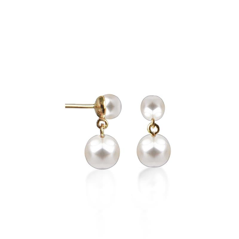 Jeberg Jewellery - Forgyldt Double Pearl ørering - Model: 51850