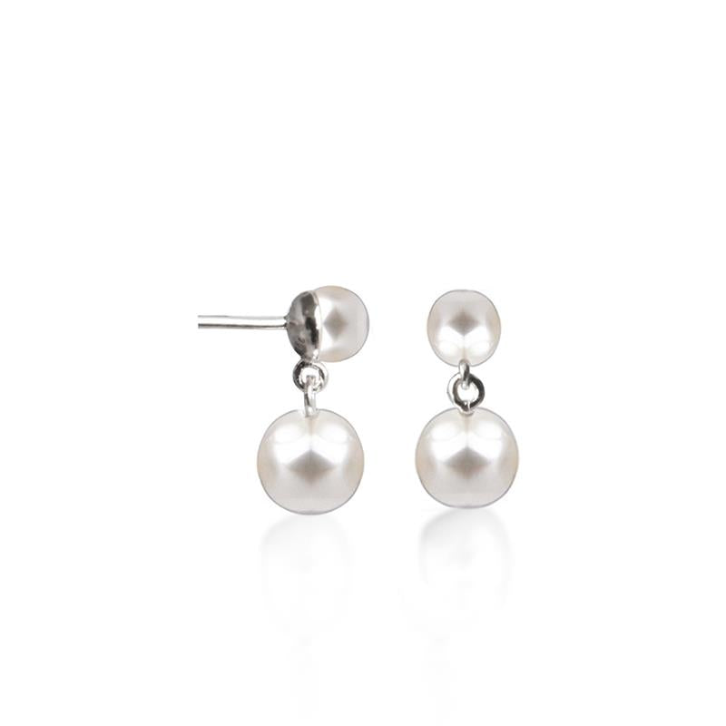 Jeberg Jewellery - Sølv Double Pearl ørering - Model: 51852