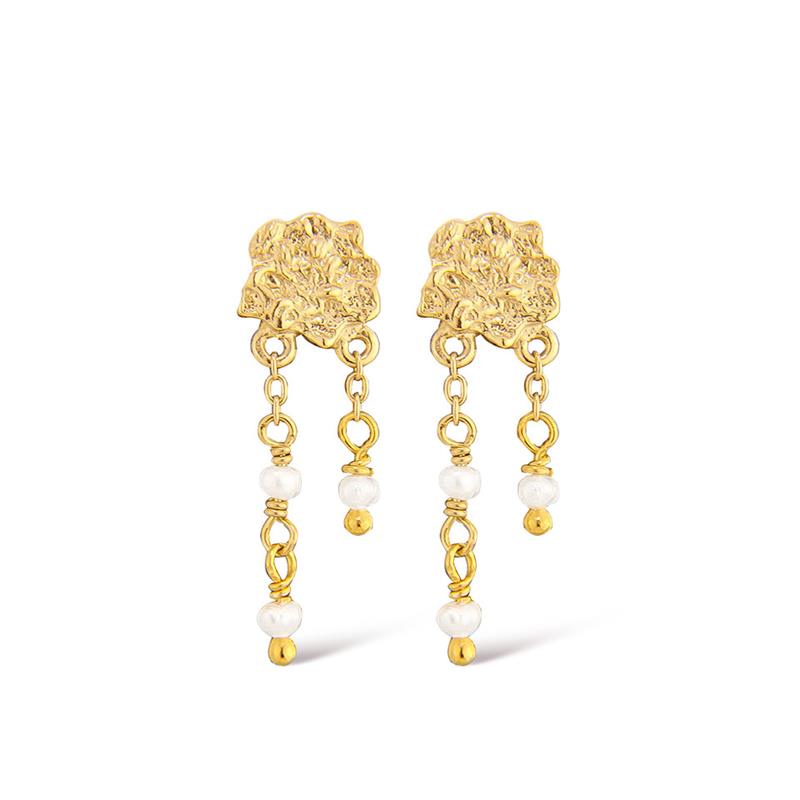 Jeberg Jewellery - Forgyldt "I AM GOLD" pearly cascade ørering - Model: 51900