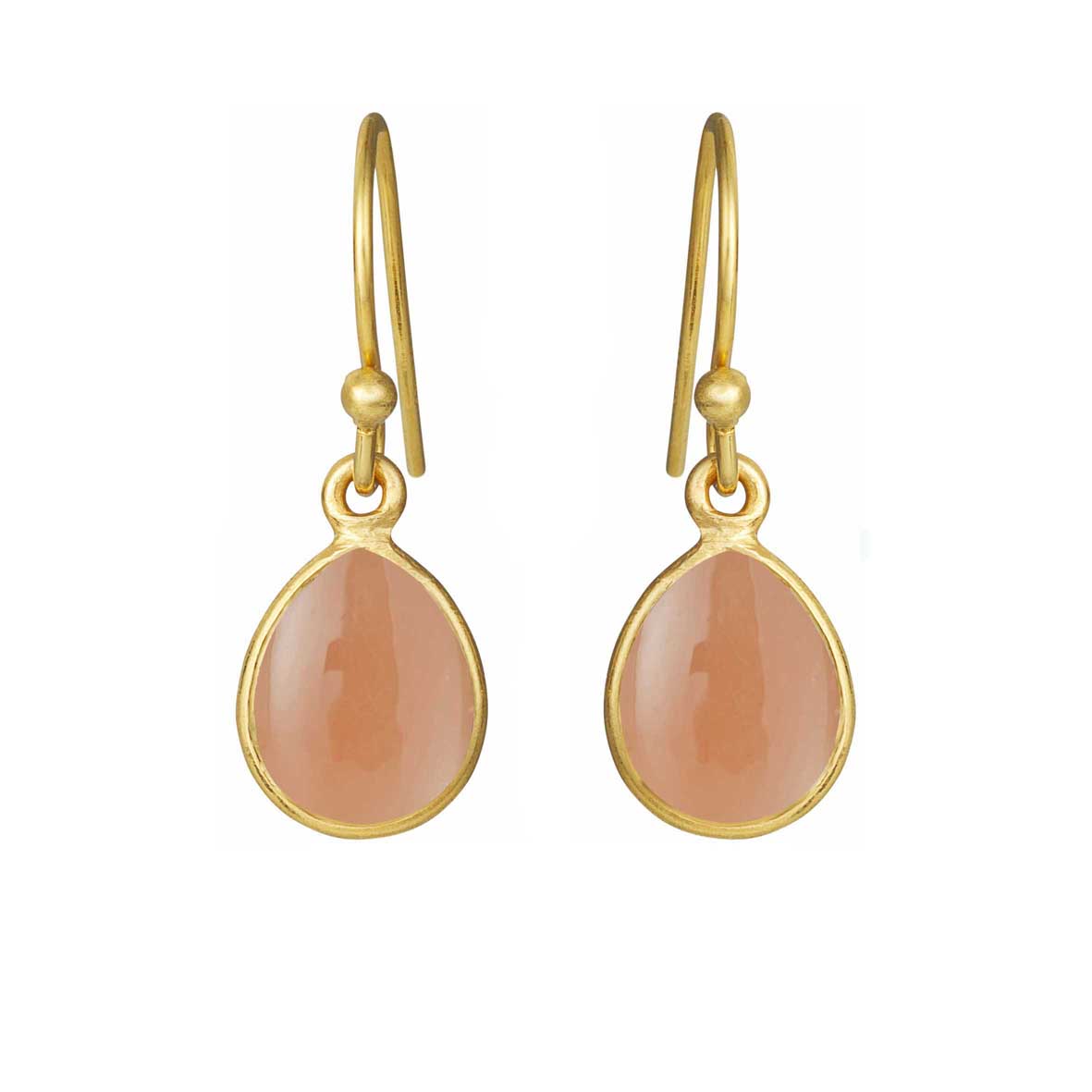 Køb Susanne Friis Bjørner - Ørehænger forg. sølv m. 8x10mm peach månesten - Modelnr.: SFB-5249-2-124 hos Guldsmed Smeds
