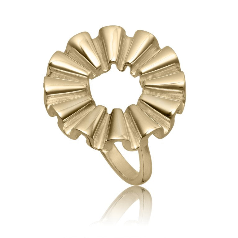 Køb ByKjaergaard - Rosetten stor ring i 18 karat guldbelagt sølv - Model: rorg1347 hos Guldsmed Smeds