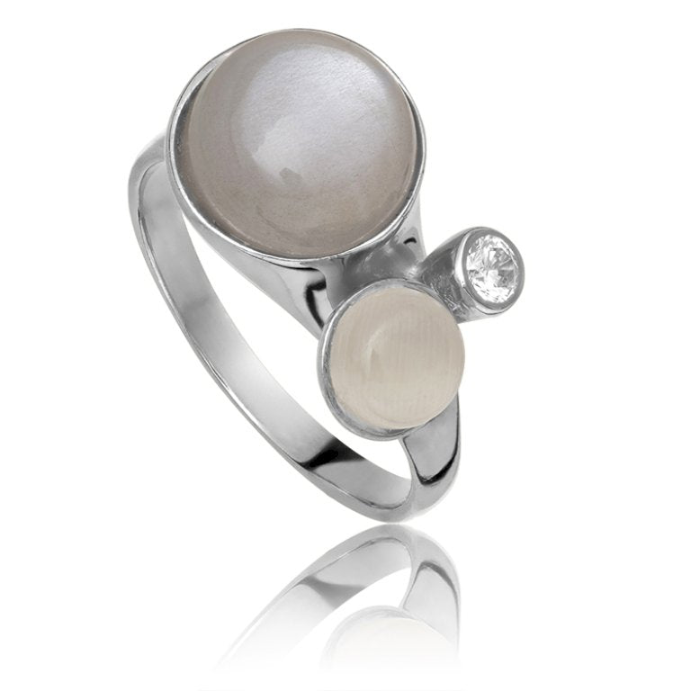 Køb ByKjaergaard - Bee ring i sølv med hvid og grå månesten - Model: bers0311gmwmz hos Guldsmed Smeds