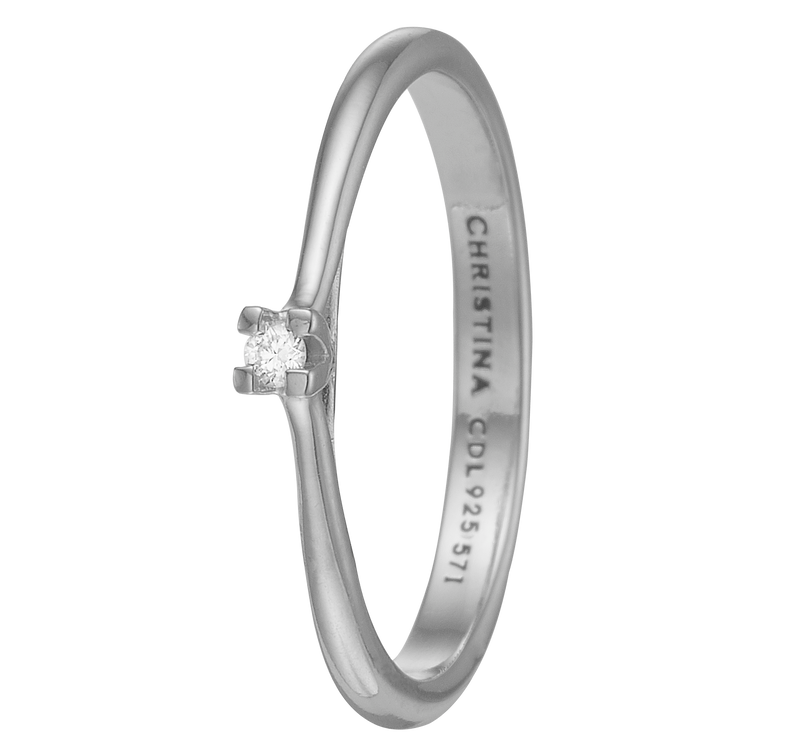 Køb Christina Jewelry - Ring, Labgrown Diamond 0,03ct, silver - Model: 800-6.1.A hos Guldsmed Smeds